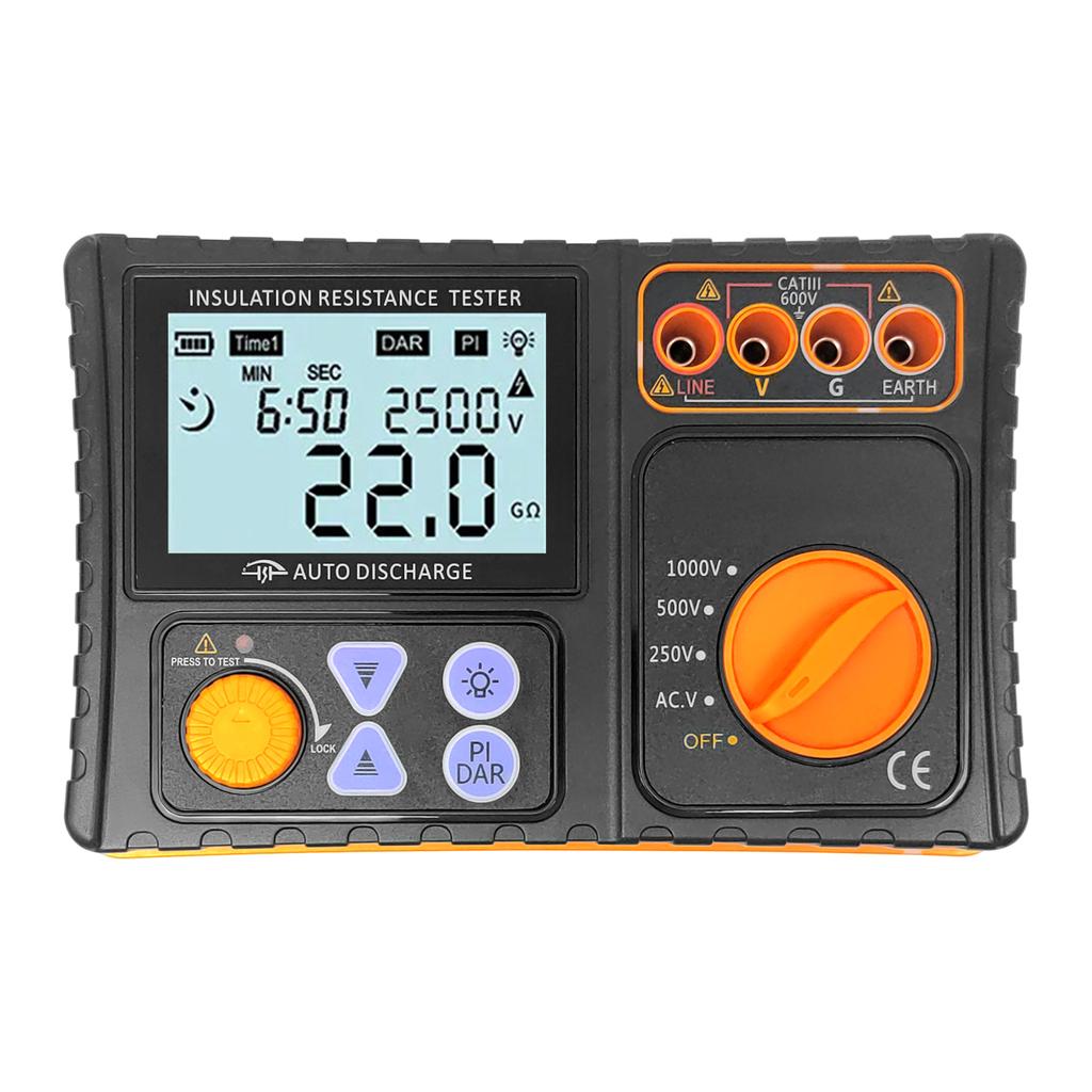 Digital Insulation Resistance Tester, 250V500V1000V Megohmmeter LCD Display Insulation Resistance