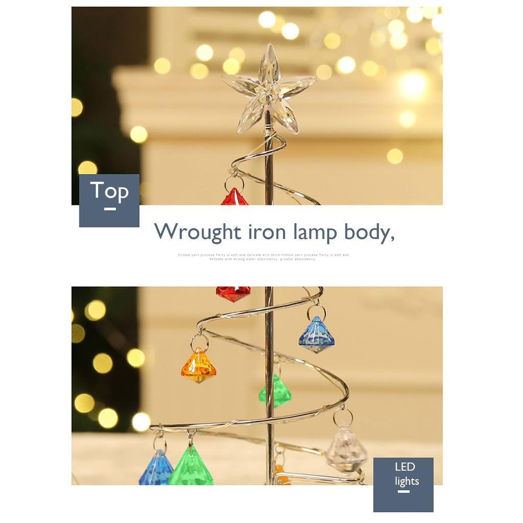Christmas Lights Crystal Christmas Tree Lights Copper Wire Night Lights