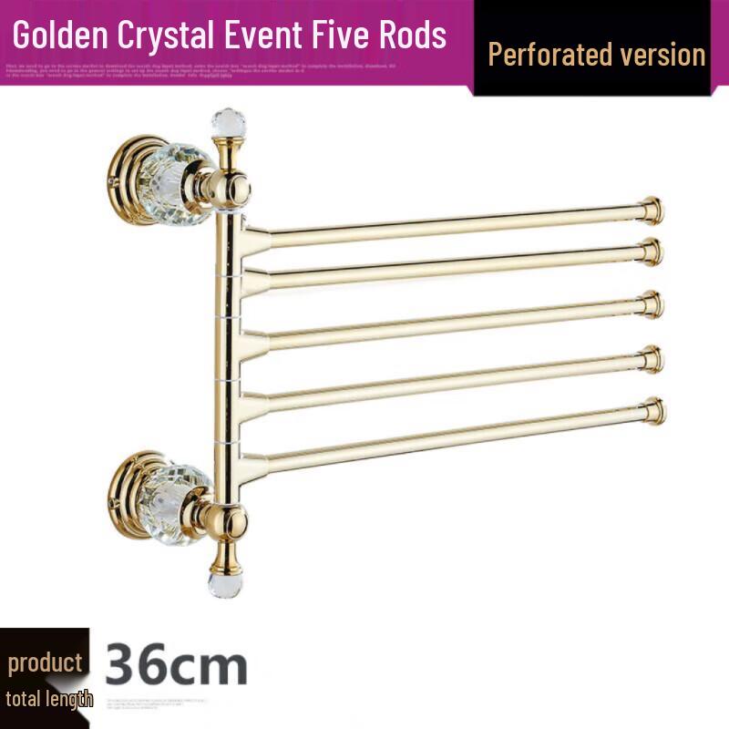 Yuzhu European Crystal Golden Bathroom Towel Rack