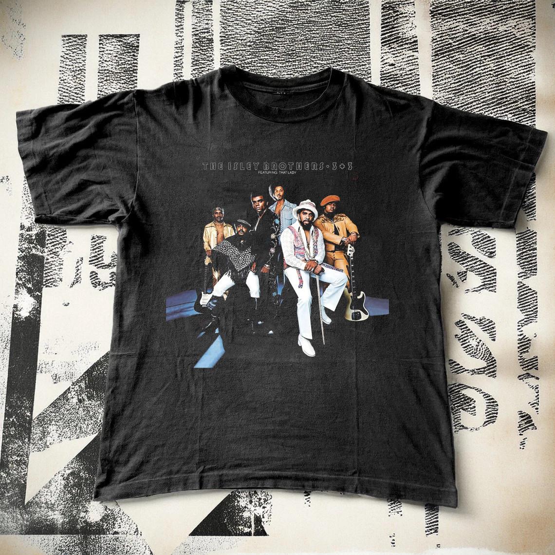 Isley Brothers - 3 + 3 (album) Black Cotton Shirt Full size S-5XL BS1163 XXL