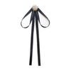 Pearl Black Ribbon Pin Solid Color Funerals Memorial Pin Simple Black Bow Necktie  Girl