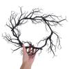 Halloween Wreath Black Twig Garland Fake Branch Decor Artificial Door Wreath Hanging Nament Front Door Garlands Festive Party