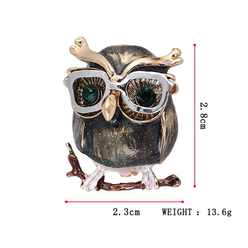 

Брошь Сова с зелеными глазами в очках Модная эмалевая брошь в виде животного Ювелирные украшения для званых ужинов Аксессуары для броши Праздничные подарки A
