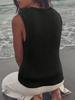 Women's Ribbed Knit Sweater Vest Sleeveless Scoop Neck Summer Casual Tank Top