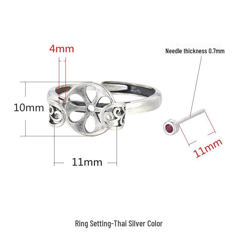 

Срібло 925 проби Оправа-кільце з запобіжною застібкою для підвіски з жадеїту або жадеїтової намистини