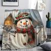 Snowman Print Flannel Blanket, High quality Comfortable for All Seasons, Home Decor, Warmth and Comfort, Perfect for Christmas Gifts
