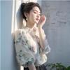 Summer Women's Floral Chiffon Shirt Unique and Beautiful Small Shirt French Style