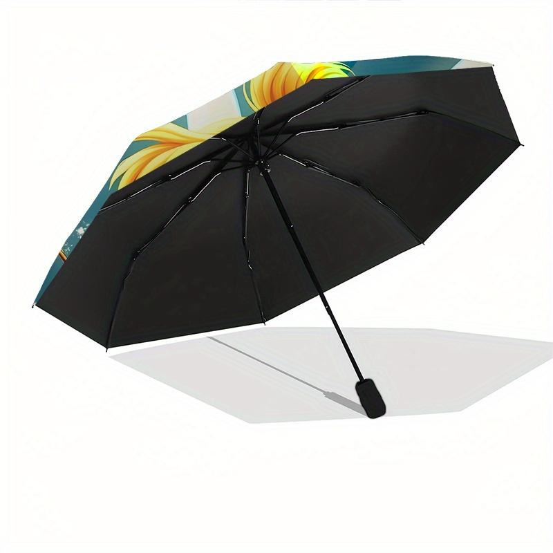 Disney Tinker Bell Manual Opening and Closing Umbrella - 8-Rib Reinforced Folding Design, Lightweight