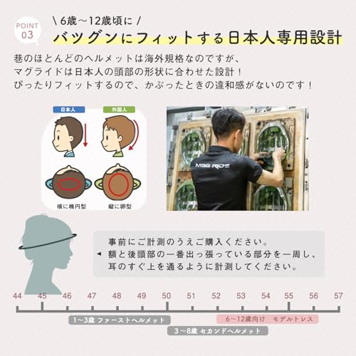 Japan's lightest Mag Ride Ichihachiroku (46-50cm) and Tres (52-56cm) SG-certified bicycle helmet for children, suitable for toddlers, elementary schoo