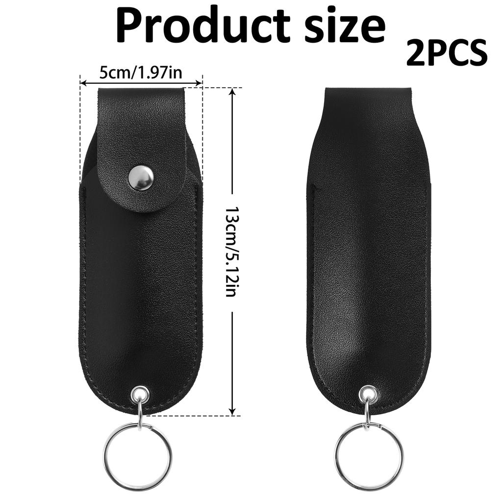1/2/3Pcs Pepper Spray Pouch PU Leather Pepper Spray Holster Portable Self Defense Spray Leather Holder Mini Keychain for Women