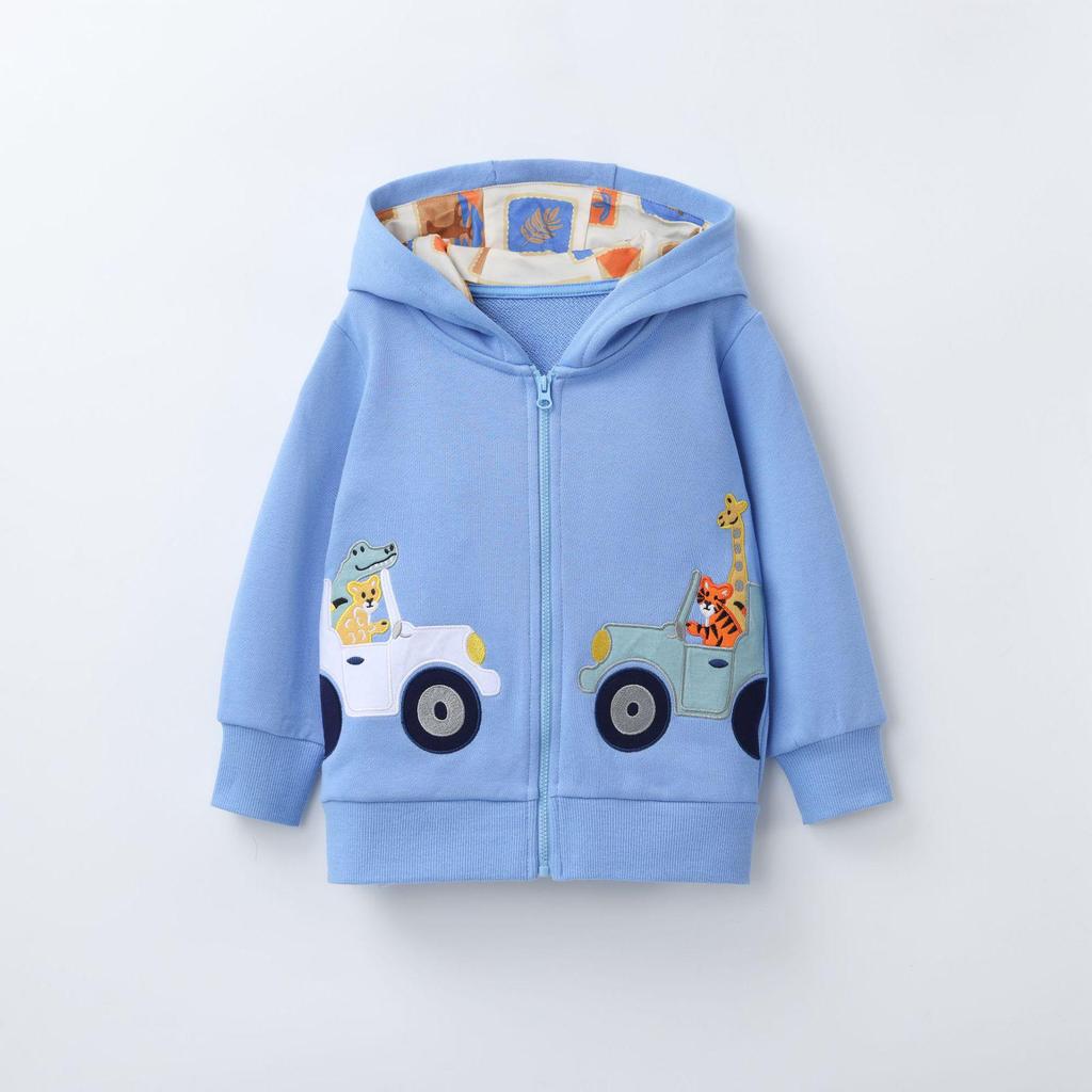 Autumn/Winter Boys' Embroidered Zipper Hoodie Jacket – European & American Style
