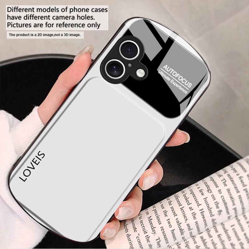 Połączenie fioletowo-niebieskie Dla iPhone 17 16 15 14 13 Plus 12 mini 11 Pro Max XR Xs Max X 7 8 6S 22 20 Eliptyczne szklane etui na telefon