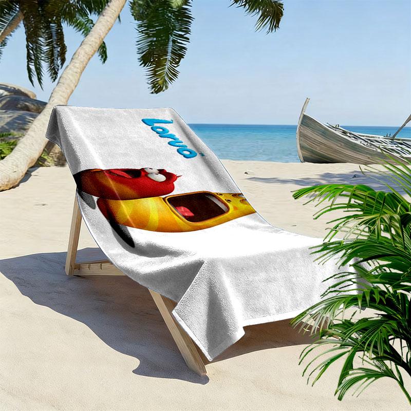 Larva Print Beach Towel, Large Soft Quick Dry Towel for Beach Camping Swimming