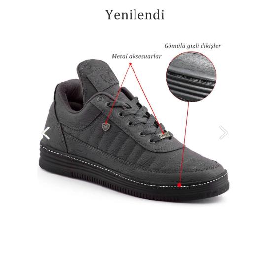 07 Füme Dikişli Unisex Spor Ayakkabı