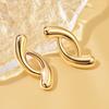 Temperament Simple Stainless Steel Gold Color Hollowed-out Geometry Stud Earrings for Women Retro Fashion Does Not Fade Jewelry