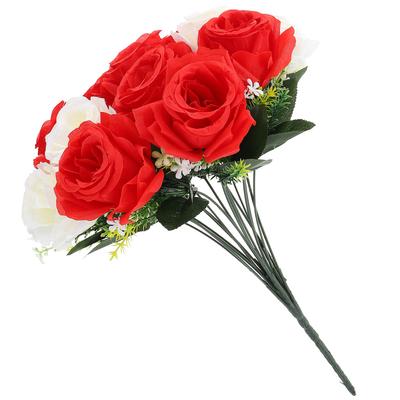 Künstliche BlumenstraußRose Friedhof Grabdekorationen Gedenk Gesteck Kleine Größe Premium Material Praktische Verwendung