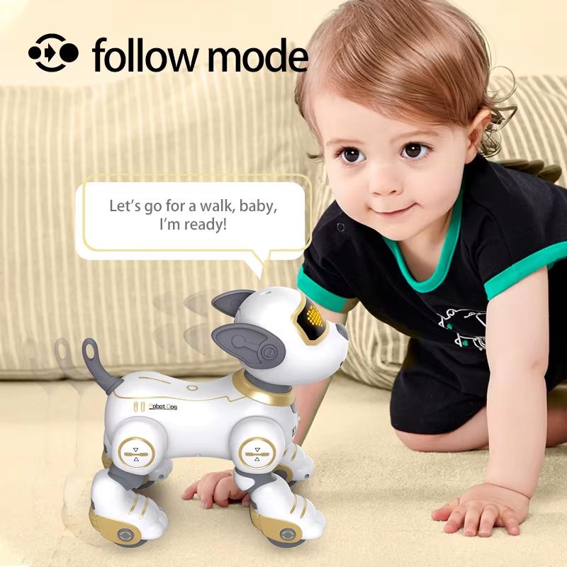 Funny Remote Control Robot Electronic Dog Stunt Dog Voice Command Programmable Touch Sensing Music Song Robot Dog Toy Kids Gift Smart Educational Toy