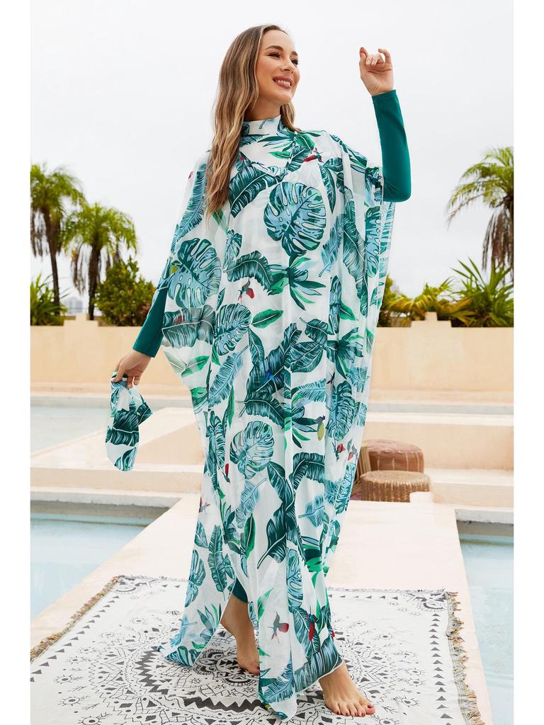 Southeast Asian Muslim Modest Swimwear Set: Four-Piece Full Coverage with Sun Protection