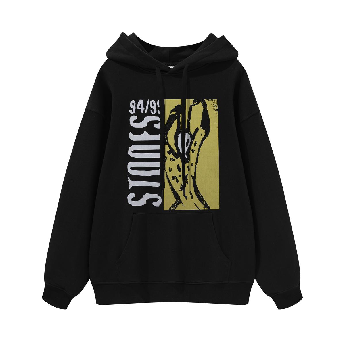 Новая коллекция осень-зима 2025: мужская и женская шерстяная толстовка с капюшоном и принтом, базовая модель. 3XL