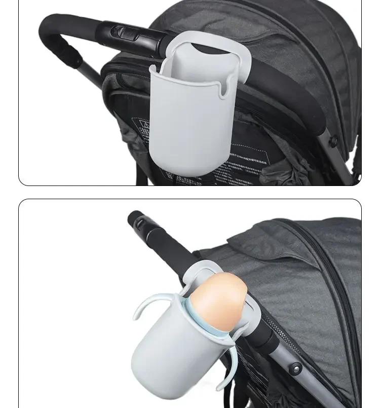 Baby Stroller Handlebar Bottle Holder Gel Silicone Hanging Hook Milk Cup Bracket Support Outdoor Baby Pram Handlebar Cup Holder