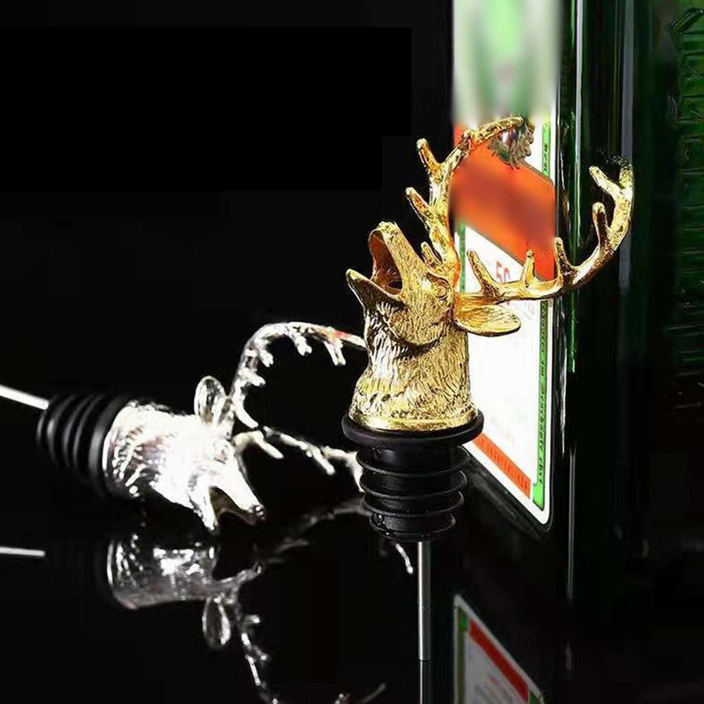 Zinc Alloy Deer Head Red Wine Aerator Pourer Spout Wine Bottle Stopper Tool