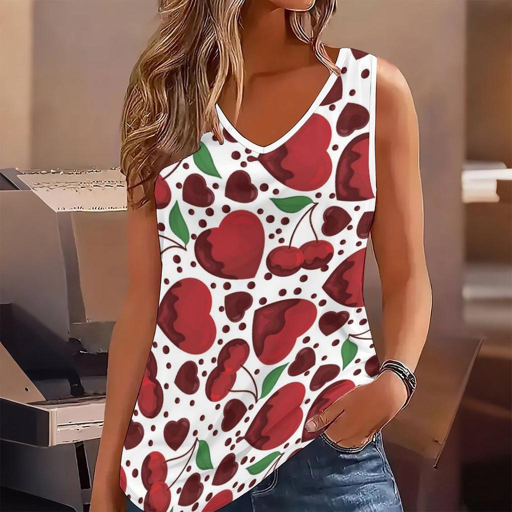 3D Heart Symbol Print Tank Tops for Women Workout Yoga Gym Printed Summer Sport Shirts Plus Size Vests