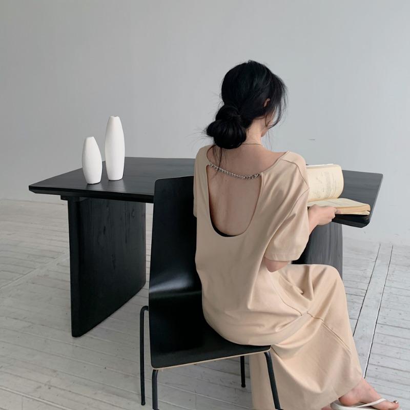 YYFS Dame Mote Sommer Vår 1/2 Ermer O-Hals Løs Midje Casual Kjoler