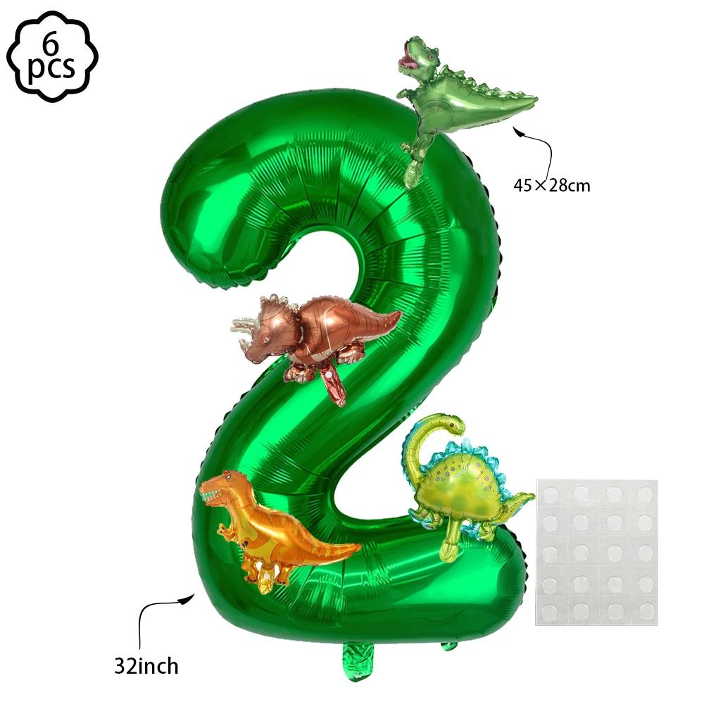 6pcs Dinosaur Theme Balloon Dinosaur birthday Balloon Number Balloon set birthday decor Dinosaur birthday party decoration