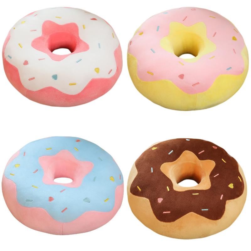 Cute Donut Plush Toy Soft Pillow Seat Back Cushion Home Decor Gift Comfortable