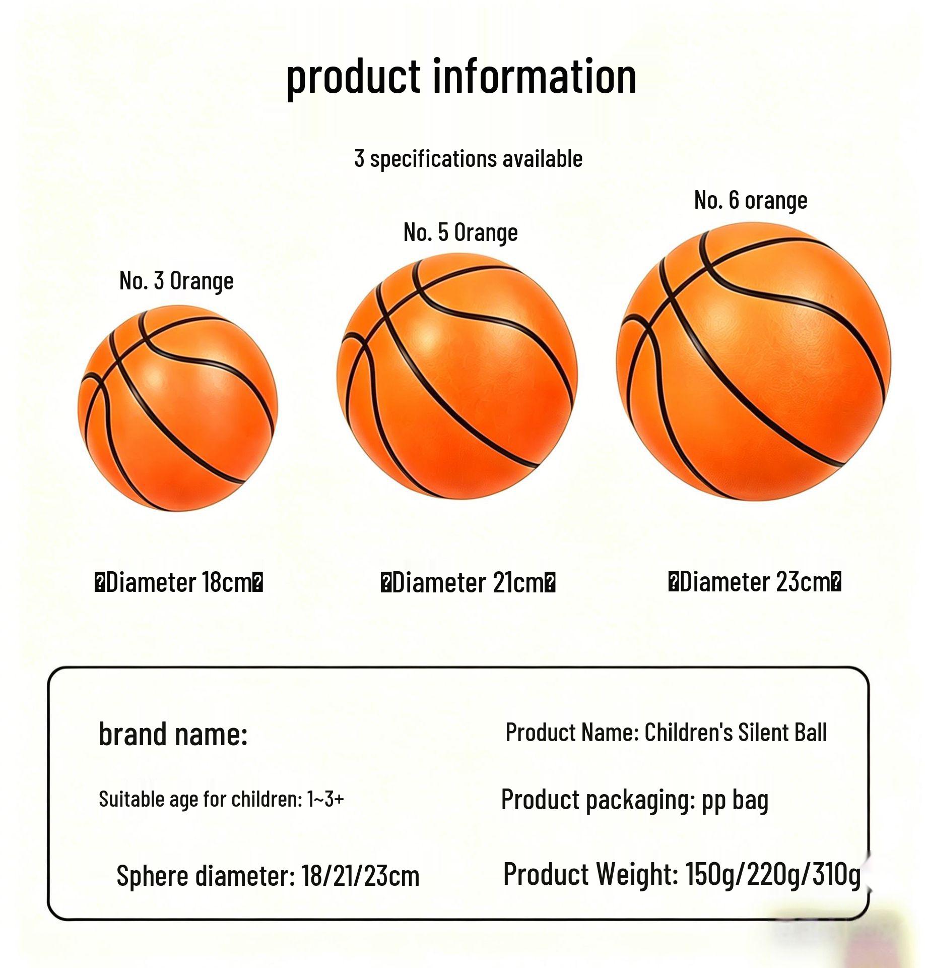 Children s Silent Indoor Basketball with High Rebound Sponge Ball