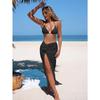 Women Sexy Solid Three Piece Bikini Swimsuit For Beach Vacation Hot Spring
