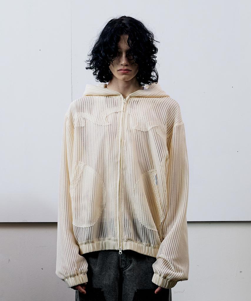 Thevinylhouse Mesh Grid Jacket Ivory