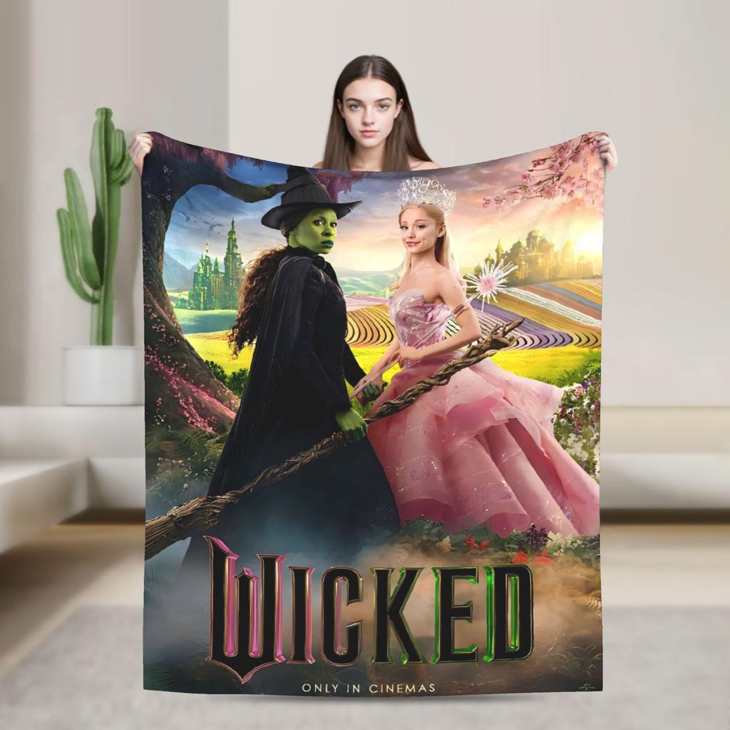 2025 New Wicked For Good Elphaba & Glinda Blanket Soft Plush Throw Blanket For Couch Chair Picnic Flannel Bedspread Bed Cover
