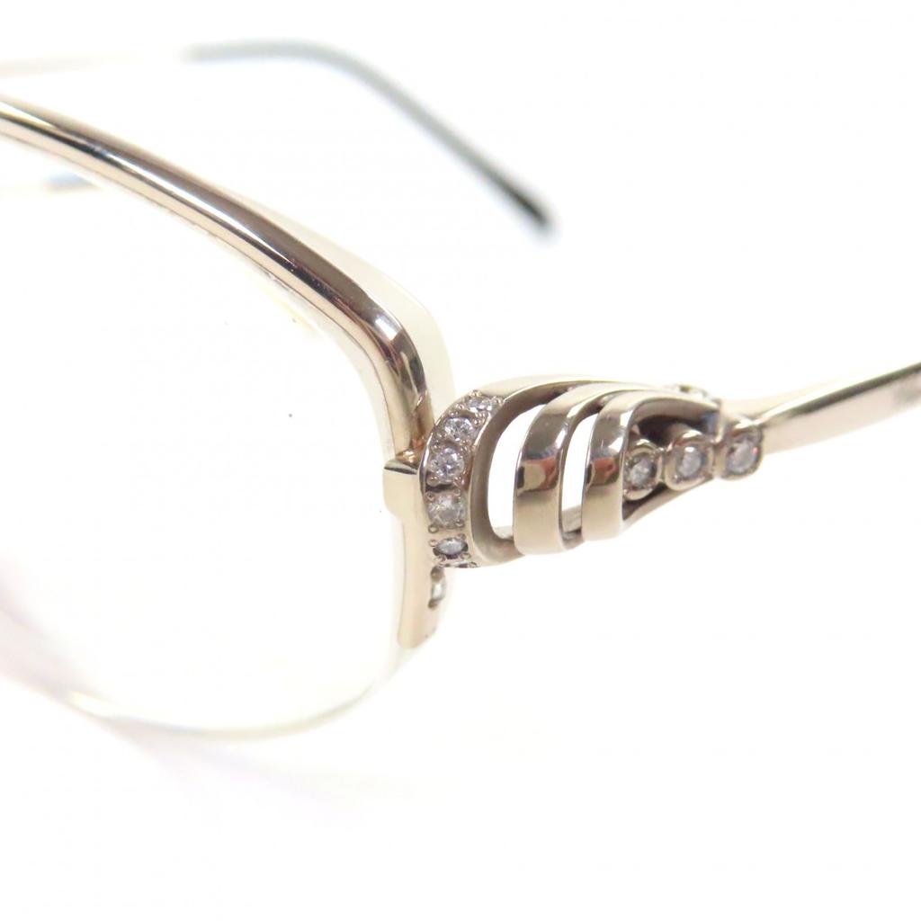 Great Chopard Glasses Half rim with logo Silver K14WG mens Used