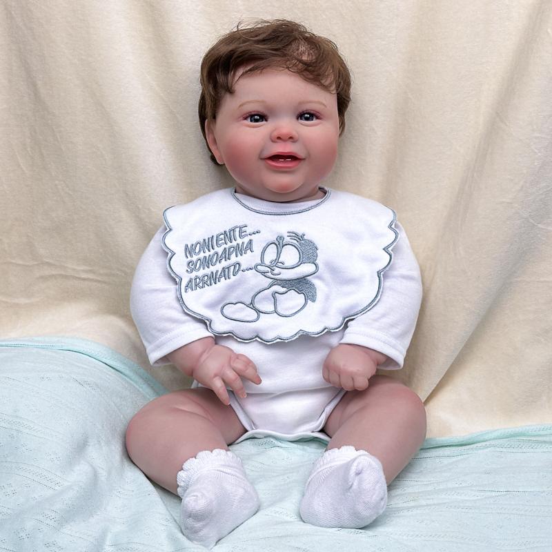 55CM Washable Lifelike Soft Hand-painted Simulation Baby Reborn Doll Children Accompany Play Doll