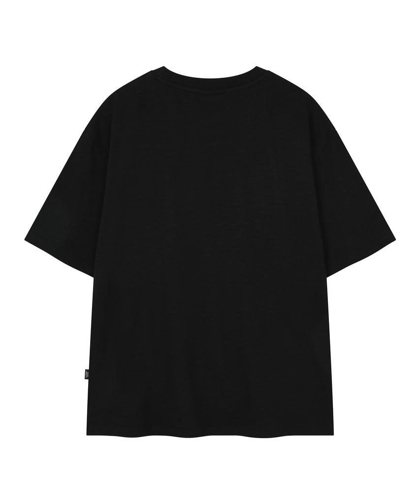 LMR Vintage Star Slub Pintuck Short Sleeve T-Shirt Black