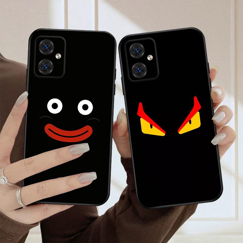 Two white circular eyes For Motorola Moto G04 14 15 24 34 35 54 55 75 84 85 Edge 40 50 Fusion 60 Fusion silicone soft phone case