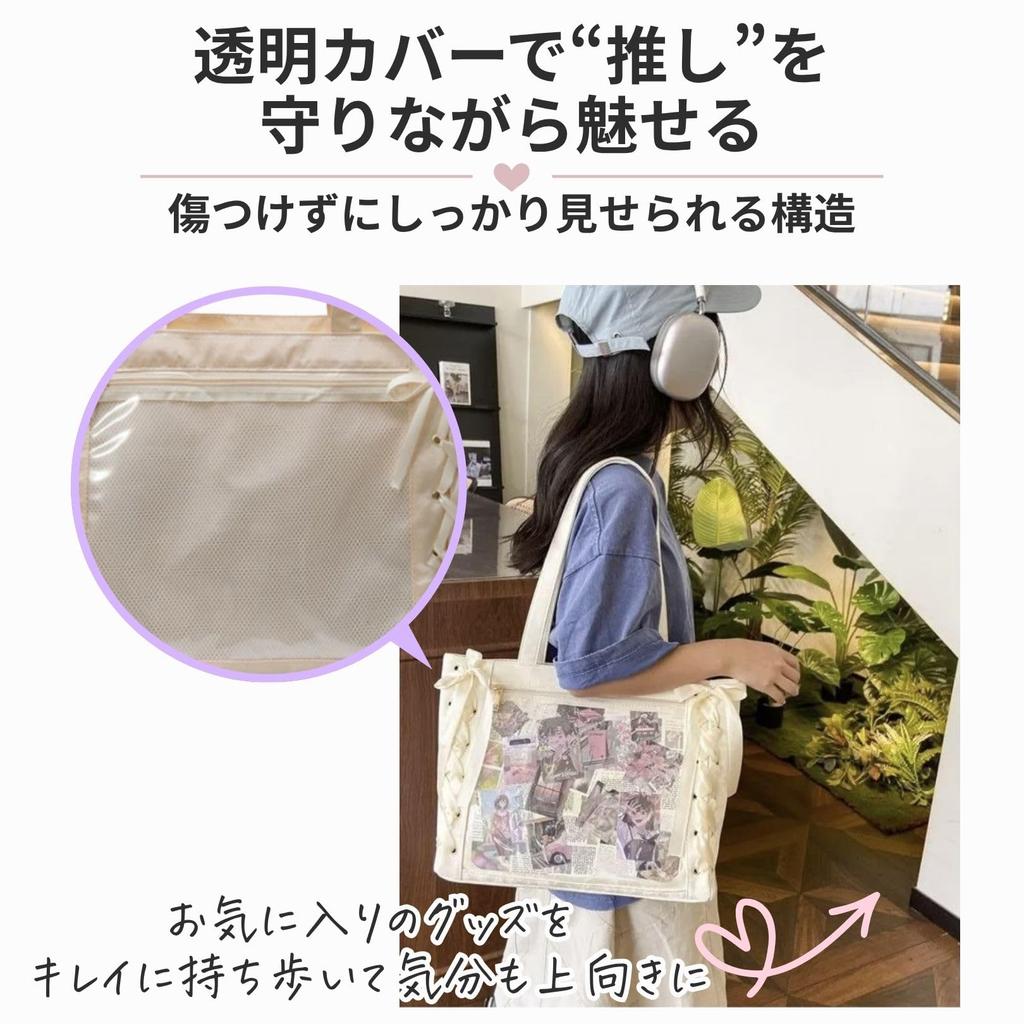 RENASYS Ita Bag, Otaku Aktivitäts-Tragetasche, Schnürband, A4-Format, Event-Merchandise (Schwarz)