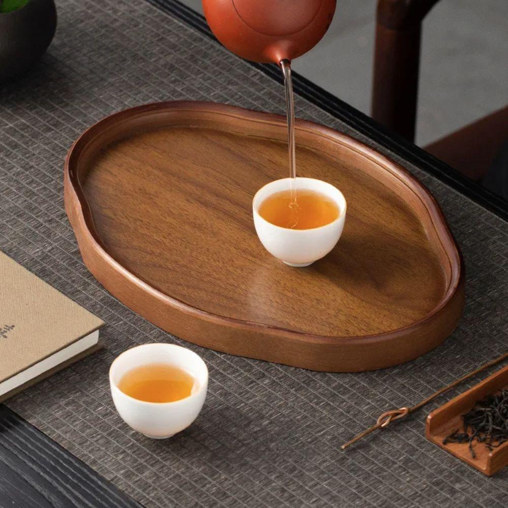Chinese Style Bamboo Decorative Serving Tray Vintage Tea Tray Classic Bread Plate Afternoon Tea