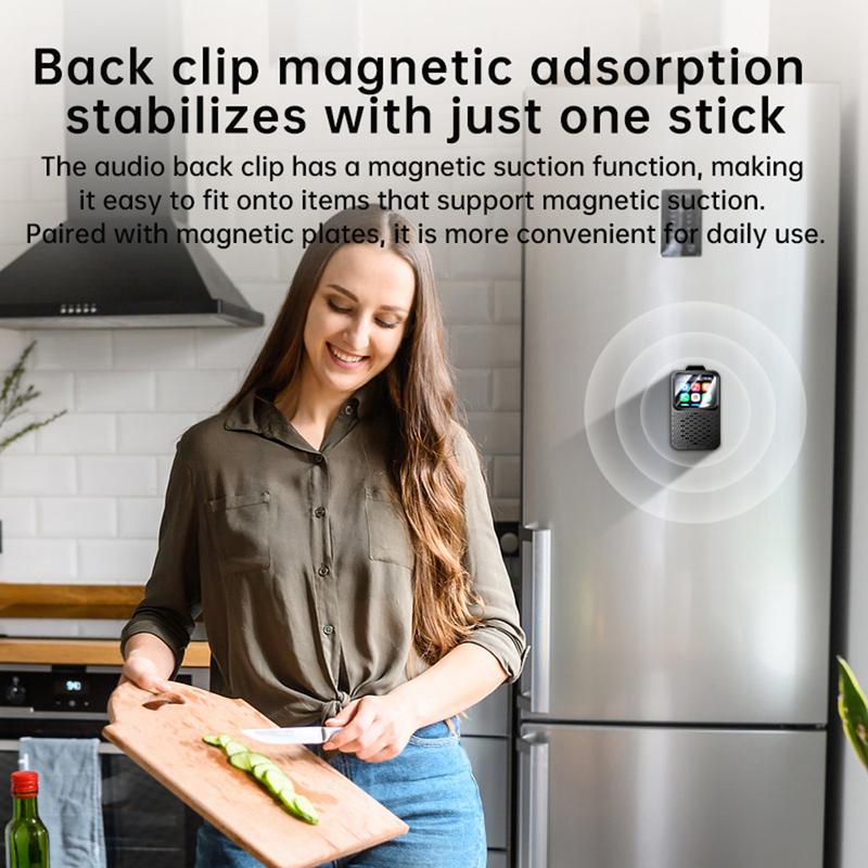 V9 Bluetooth Wireless Speaker Magnetic Clip-On Wearable Mini Speakers Built-in Mic Portable HiFi Music Player For Outdoor Sports