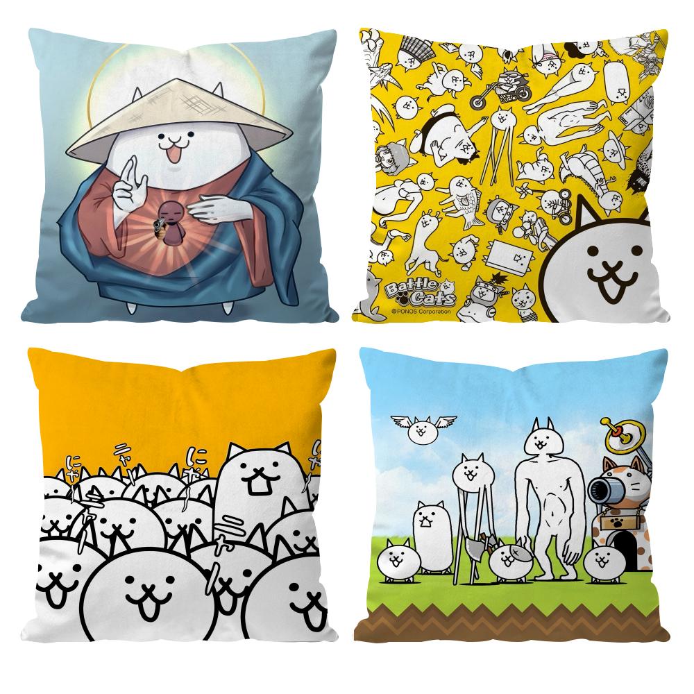 The Battle Cats Game Cushion Cover Pattern Printed Pillowcase for Living Room Sofa Cushion Cover & Bedroom Decor
