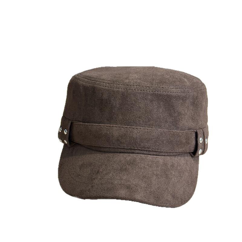 Autumn and winter retro suede flat top equestrian hat women's fashion casual face small cap temperament painter hat