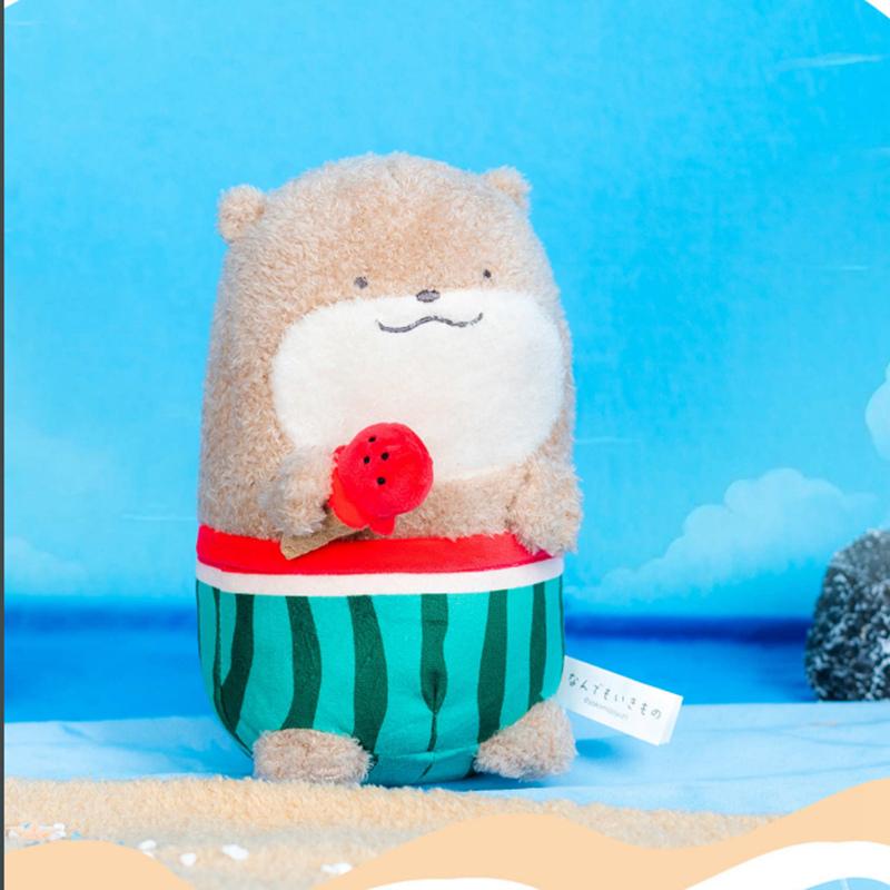 Neue Lustige Strandserie Kleine Tier-Stofftiere Plüschtiere Cartoon-Fuchs Otter Molch Puppe Kawaii Schreibtischdekoration Kindergeschenk 20cm