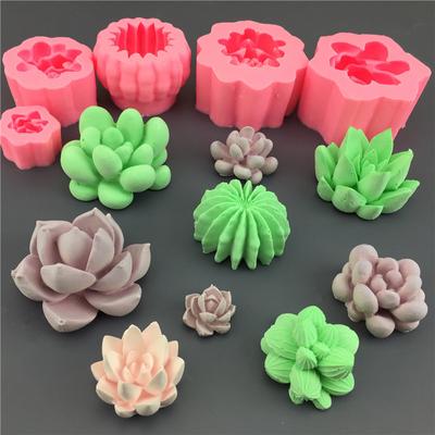 DIY Handmade Soap Making Simulation Succulent Plants Scented Plaster Candle Mold Cake Soft Candy Chocolate Silicone Mold Tools