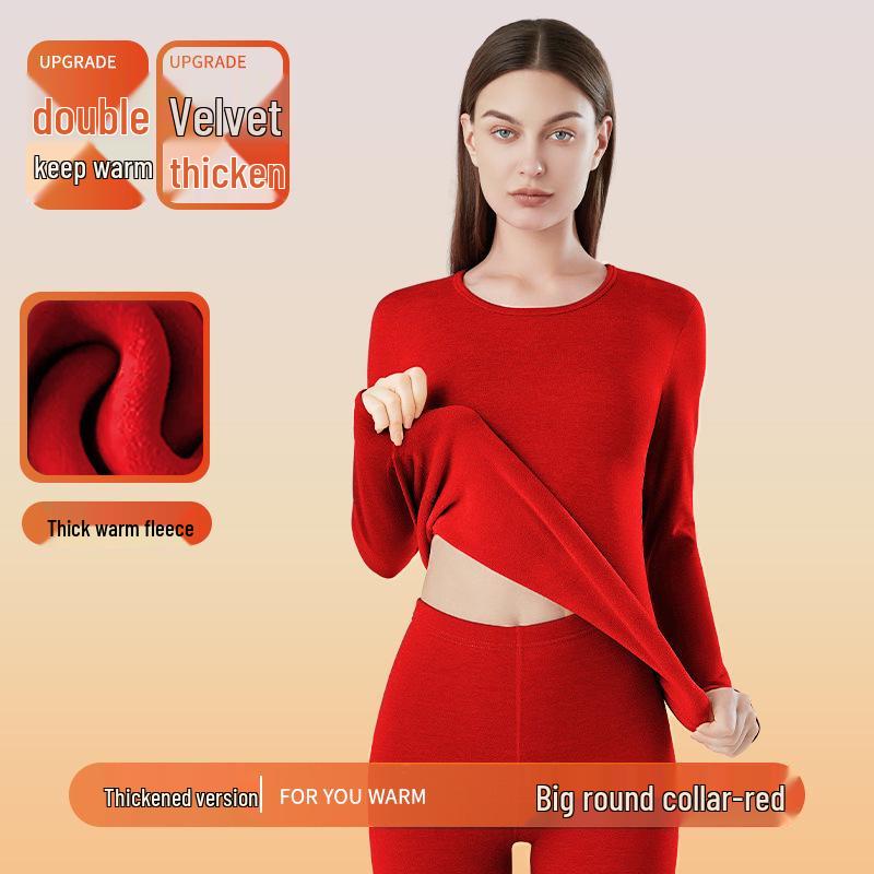 

3A Женский комплект термобелья из антибактериального хлопка с ярко-красным знаком зодиака (Год Змеи) XL (120-135 jin)