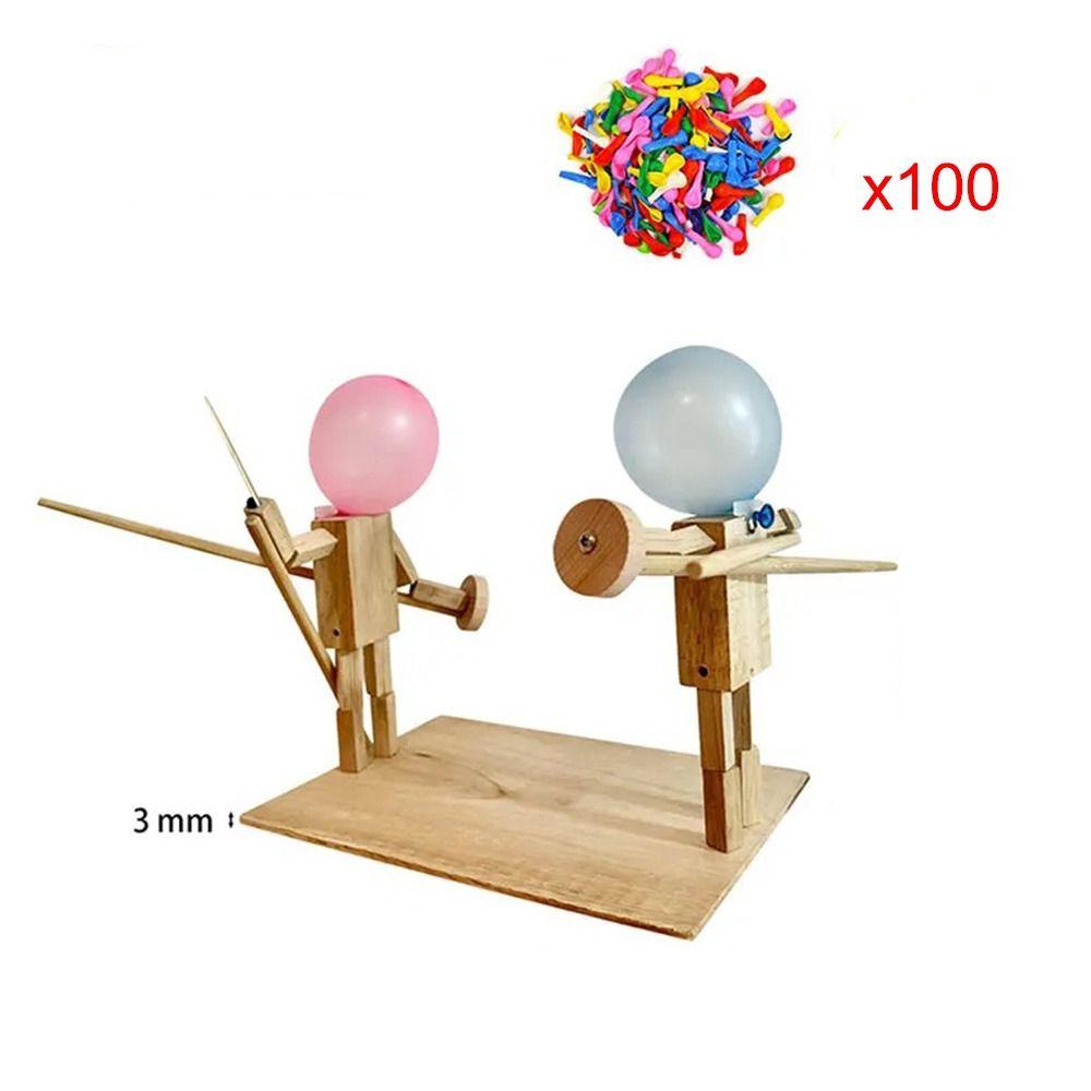 Batalha de Homem de Bambu de Balão Jogo de Batalha de Bots de Madeira para Dois Jogadores Jogo de Batalha de Balões em Ritmo Acelerado com 20 Balões para Adultos