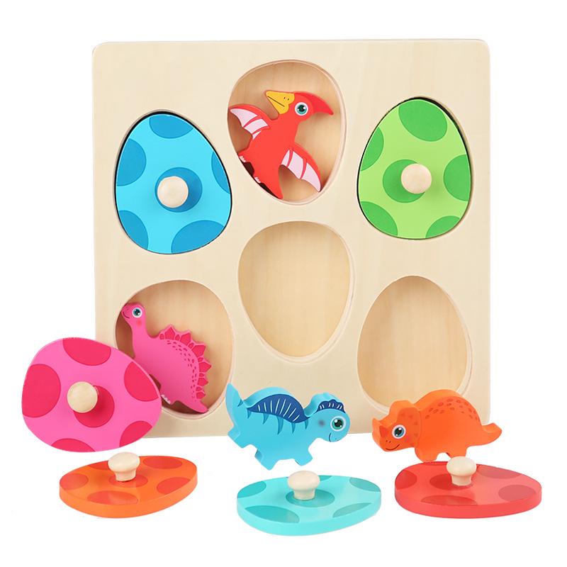 3D Dinosaur Egg Wooden Jigsaw Puzzle - Educational Baby Toys