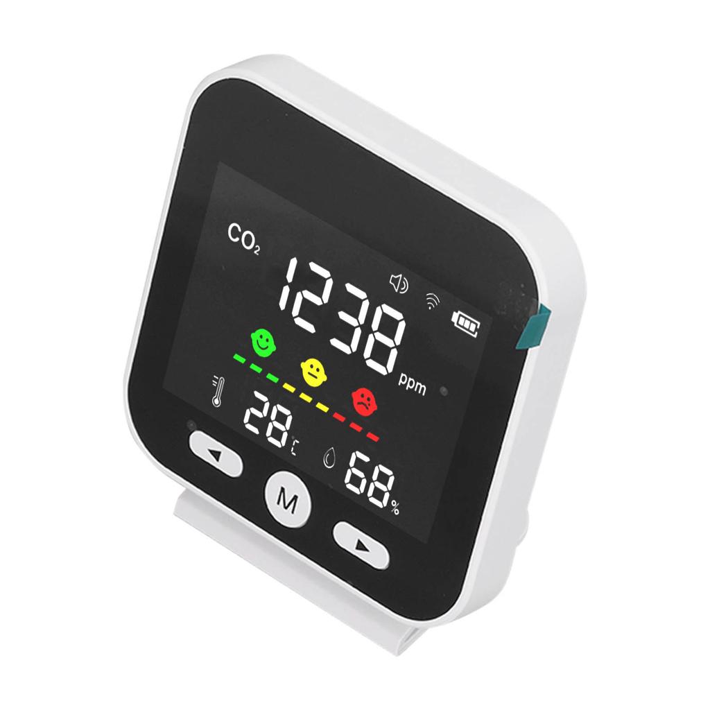 White Smart Air Quality Monitor LCD Screen WIFI CO2 Temperature Humidity Detector Meter for Tuya