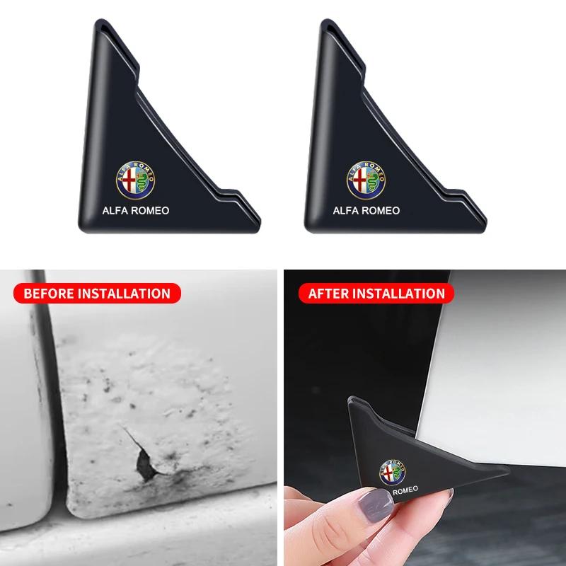 2Pcs New Car Door Corner Collision Anti-scratch Protector for Alfa Romeo 147 156 166 159 Giulietta Giulia Mito Stelvio Brera