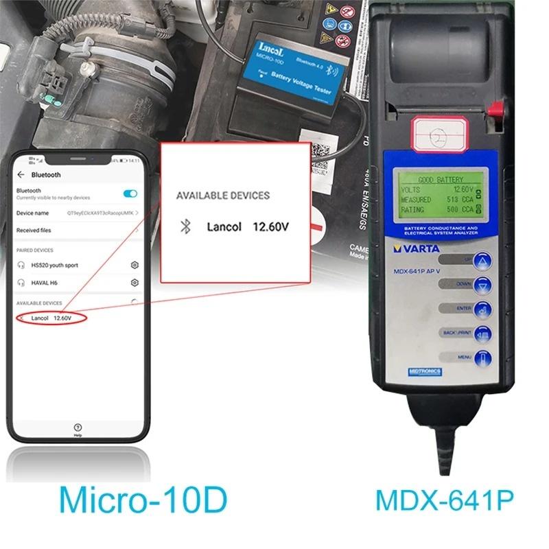 Lancol Micro-10D Bluetooth Digital Voltmeter for Android Only - Mini Voltage Meter with Phone Display